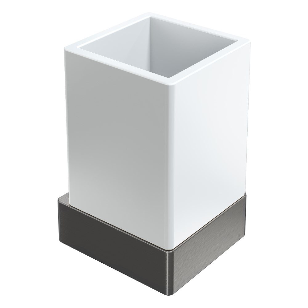 Стакан для ванной Boheme Qubic 10724-GM, графит