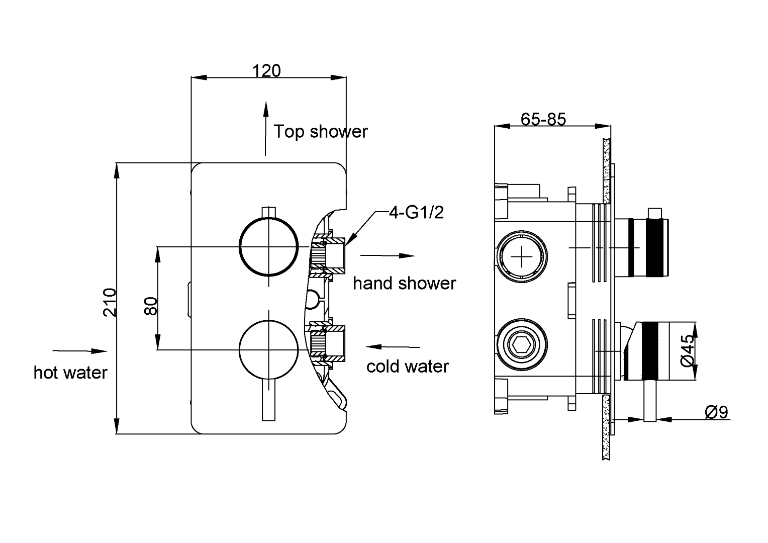 Смеситель для ванны и душа Boheme Cell 135-2-SGM, графит