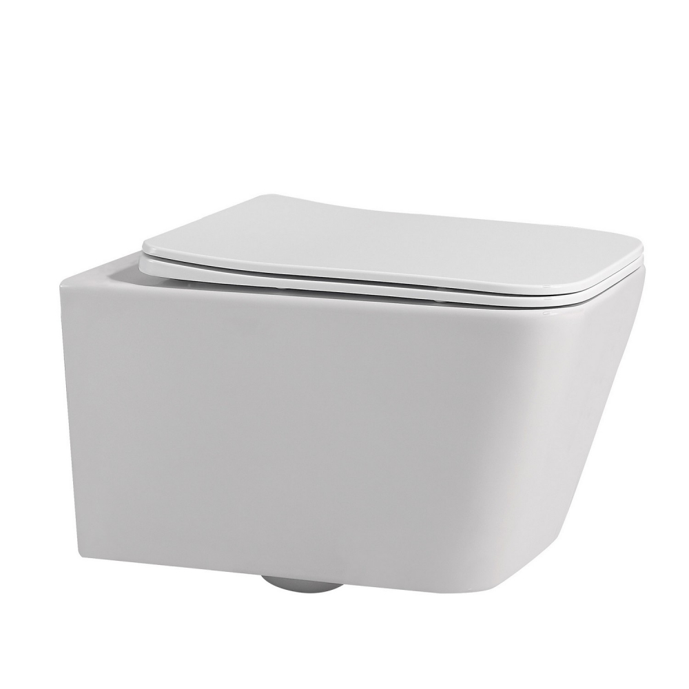 Комплект 3 в 1: Инсталляция Abber AC0105 + Унитаз Rechteck AC1201 белый + Кнопка смыва AC0120MCH матовый хром