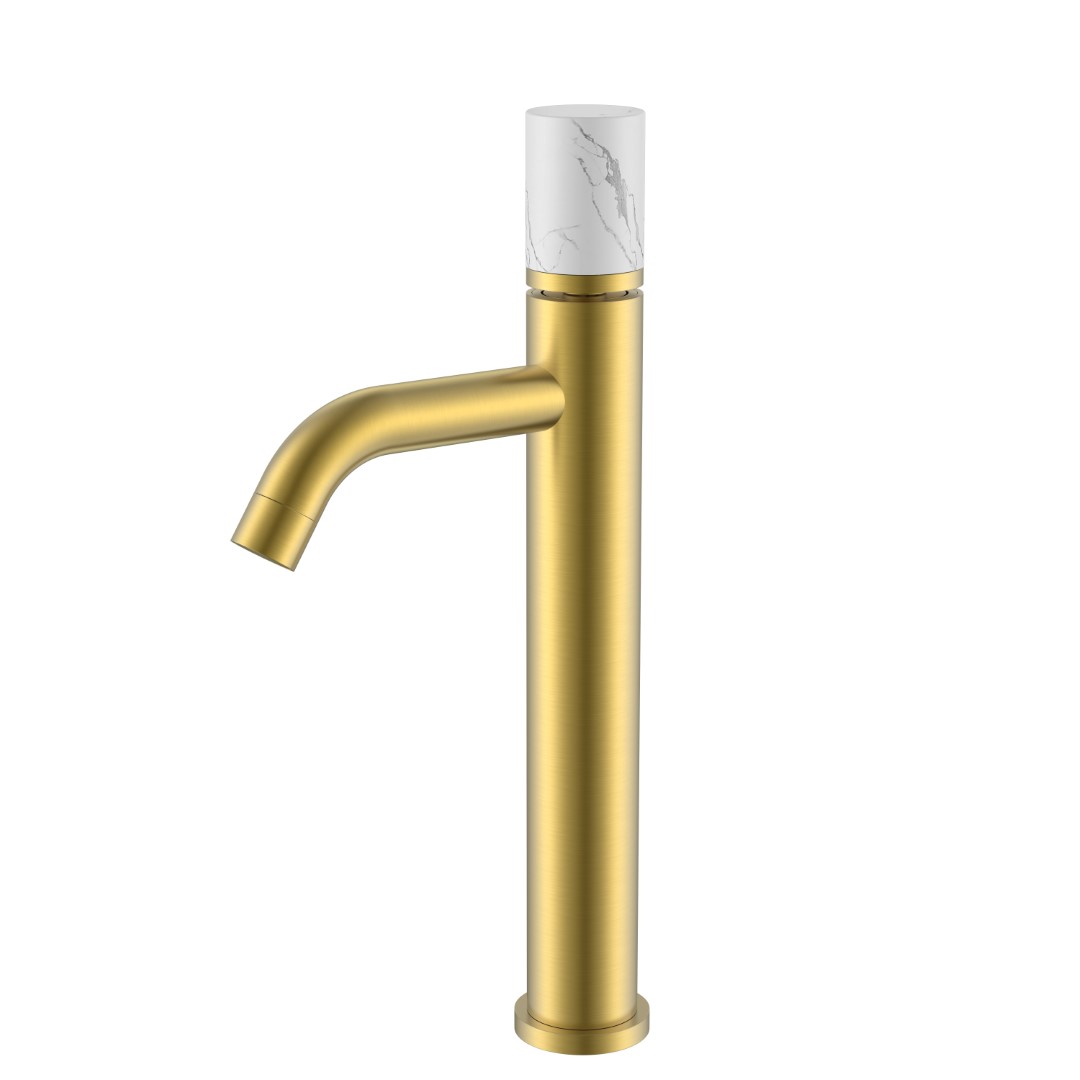 Смеситель для раковины Boheme Stick 122-MG-MR-W, золото