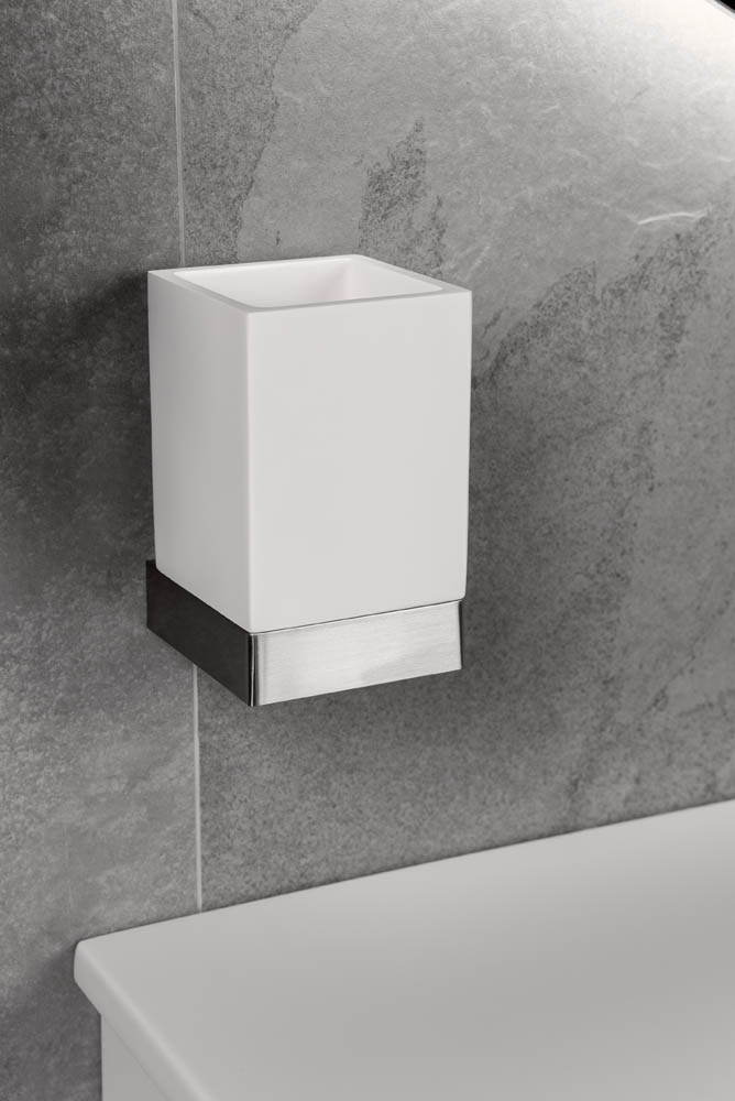 Стакан для ванной Boheme Qubic 10724-NB, никель