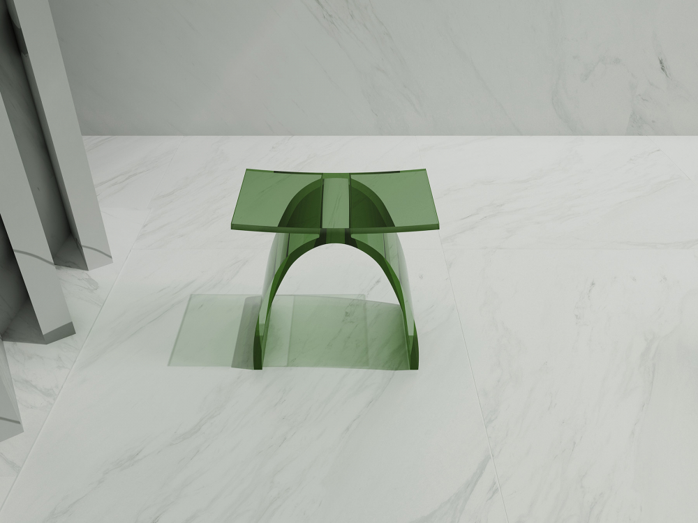 Табурет для ванной прозрачный Abber Kristall AT1739Emerald зеленый