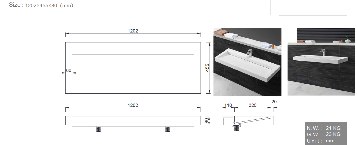 Раковина Armadi Art Flat 859-120-1, белый