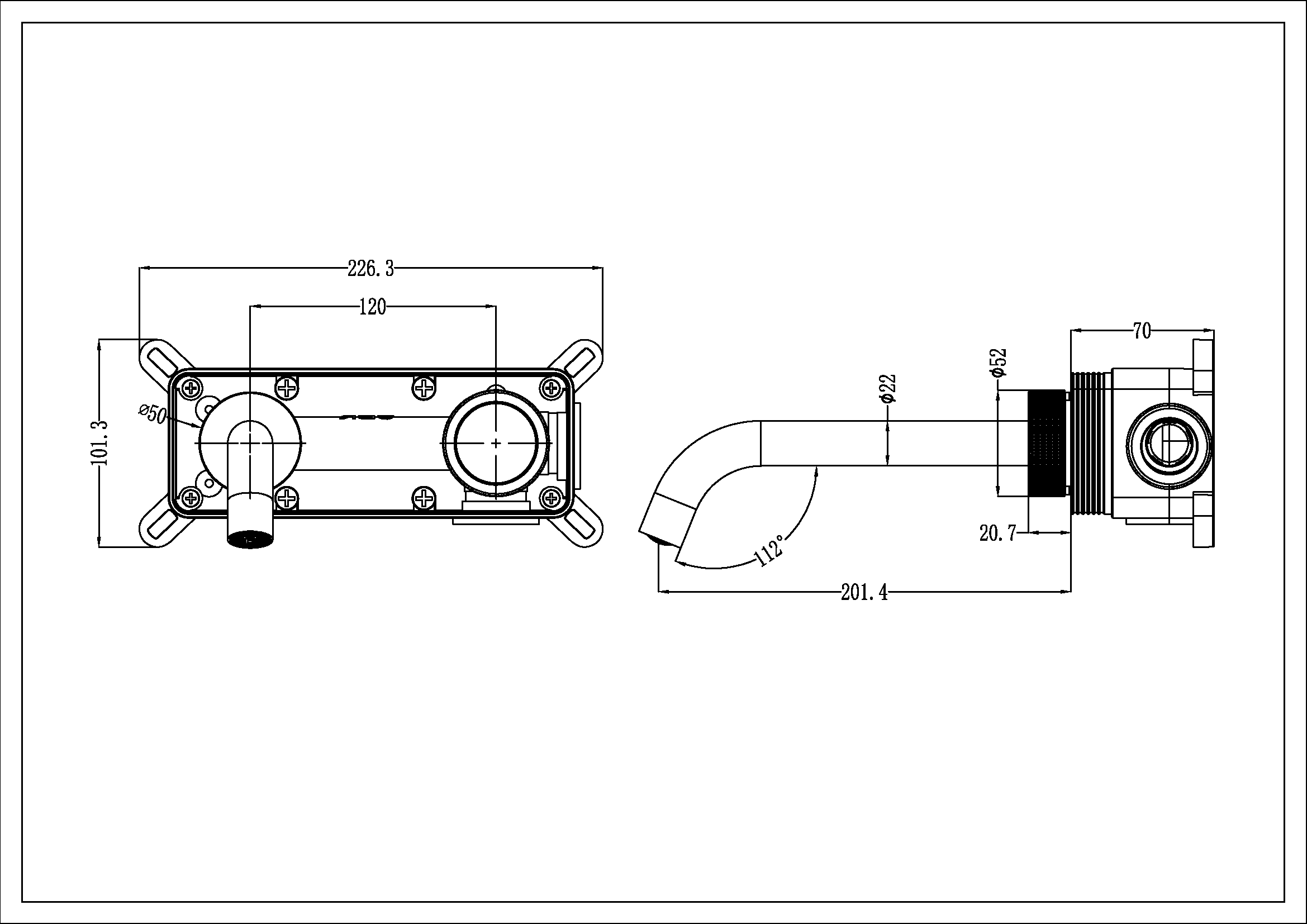 Смеситель для раковины Boheme Tech 158/2-CR, хром