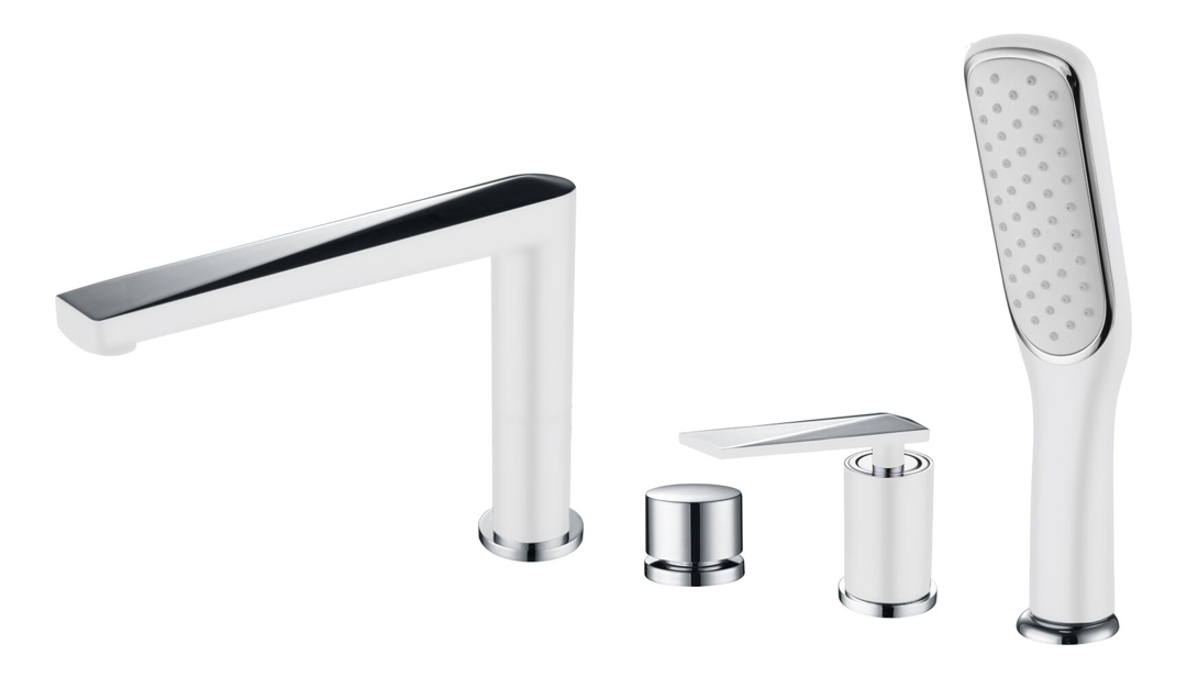 Смеситель на борт ванны Boheme Venturo 370-W, белый