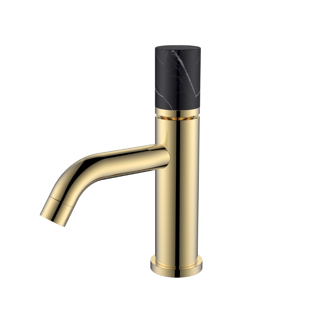 Смеситель для раковины Boheme Stick 121-G-MR-BLACK, золото