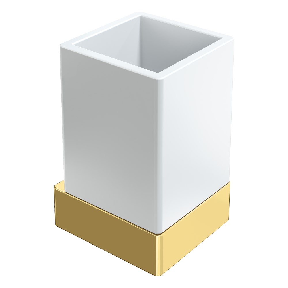 Стакан для ванной Boheme Qubic 10724-G, золото