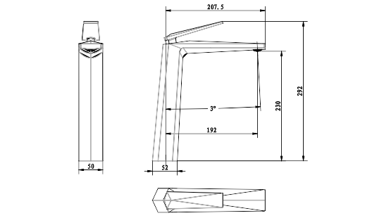 Смеситель для раковины Boheme Venturo 382-B, черный