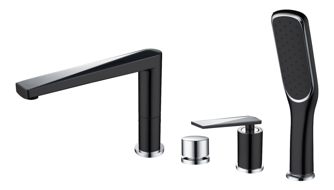 Смеситель на борт ванны Boheme Venturo 370-B, черный