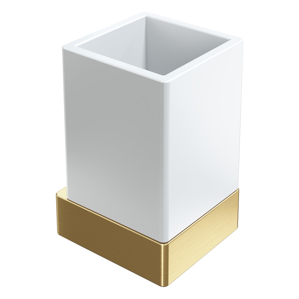 Стакан для ванной Boheme Qubic 10724-MG, золото