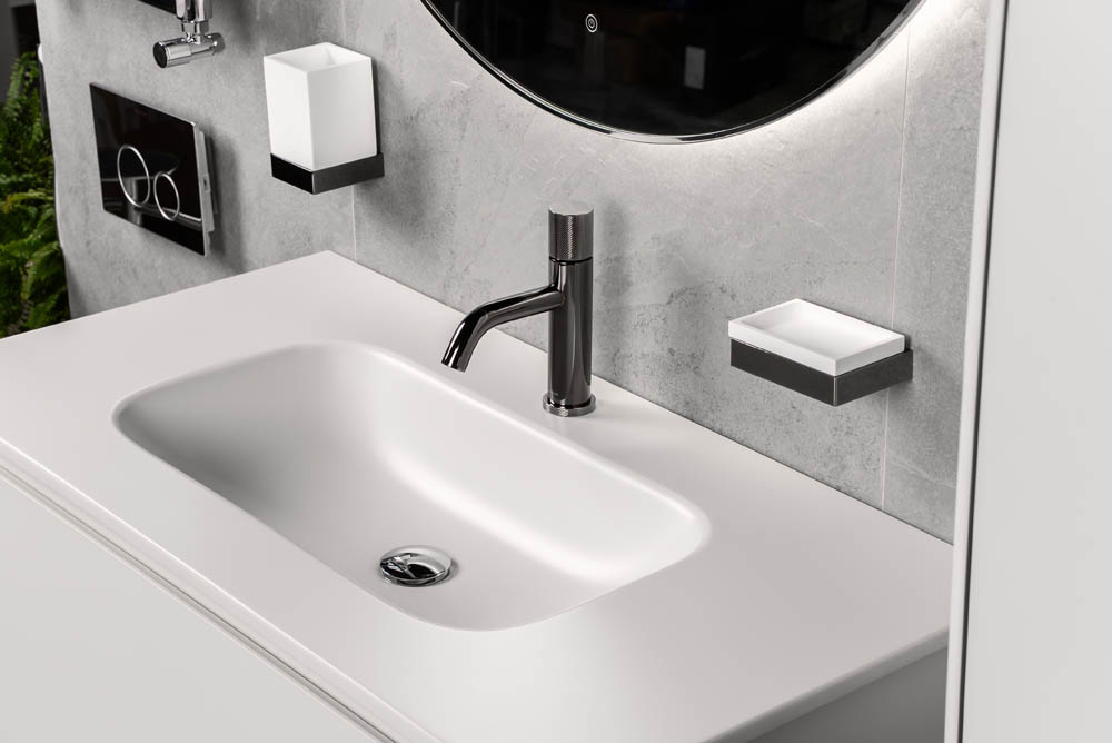 Стакан для ванной Boheme Qubic 10724-SGM, графит